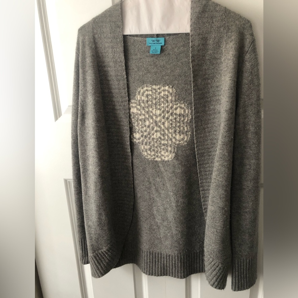 Grey two bees cashmere women’s cardigan, size small
